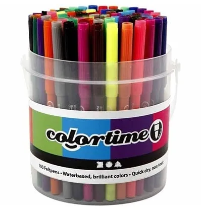 Creativ Company Bucket with 100 pens 18 colors